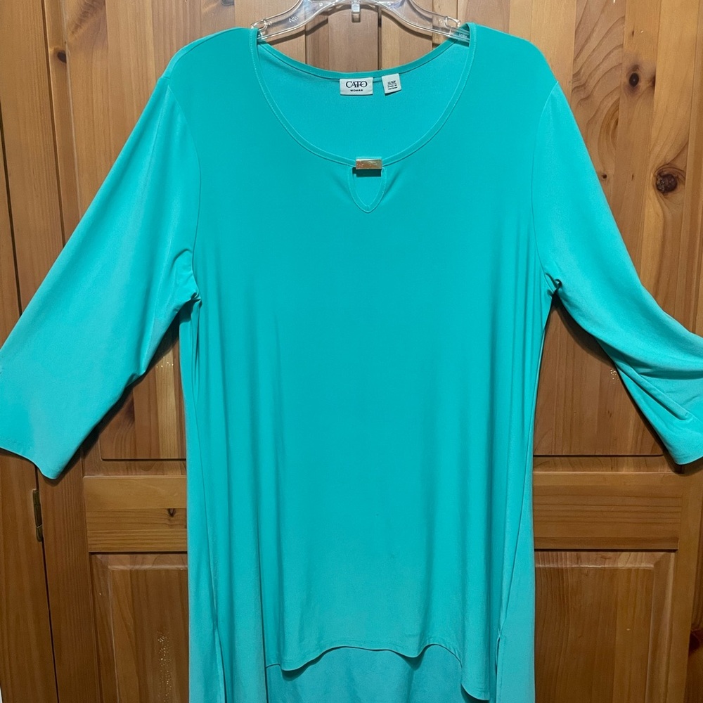 Cato Women's Aqua Tunic Top